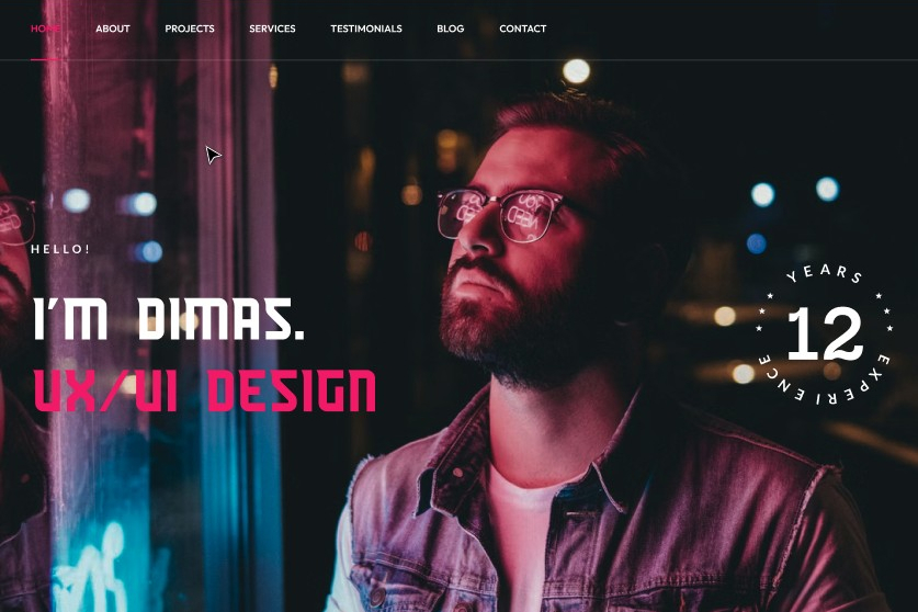 Dimas - сайт портфолио дизайнера